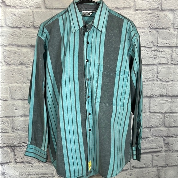 Vintage 90’s White Oak striped button down shirt - Picture 1 of 6